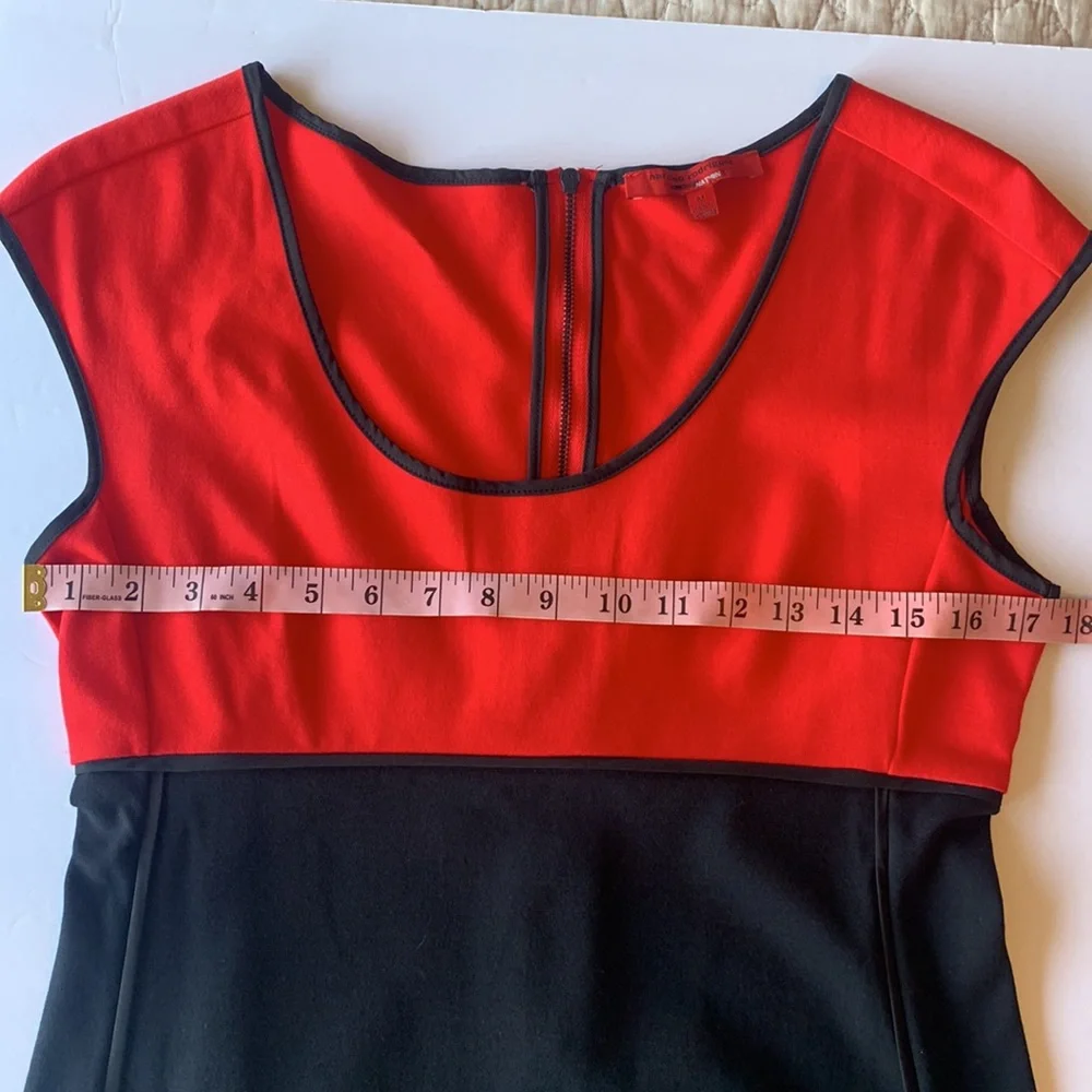 Narciso Rodriguez for Design Nation Red/Black form-fitting Knit Stretch Dress - Picture 5 of 12